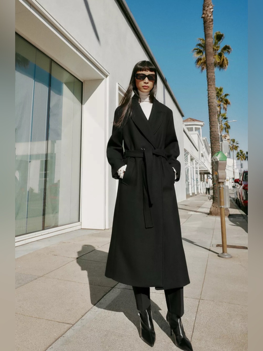 Long Belted Wool Coat